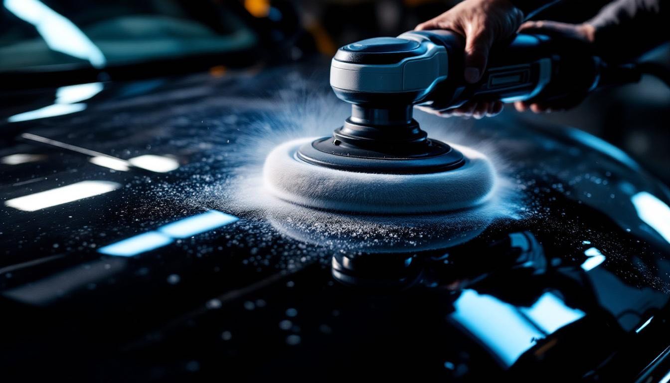 Korekta lakieru — polerowanie maszynowe samochodu