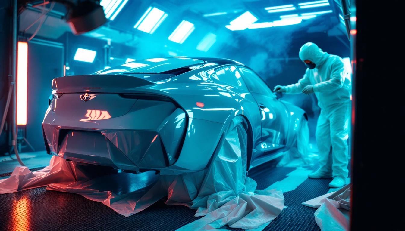 Lakierowanie całego samochodu w kabinie lakierniczej